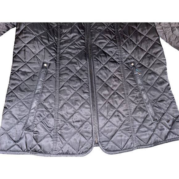 Shelli Segal - Laundry Puffer jacket- Black With Animal Print EUC Size XS - Picture 3 of 11